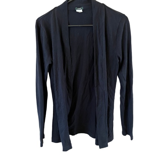 Women's J.Crew Black Open Front Cardigan over shirt. Size Small - Picture 3 of 7
